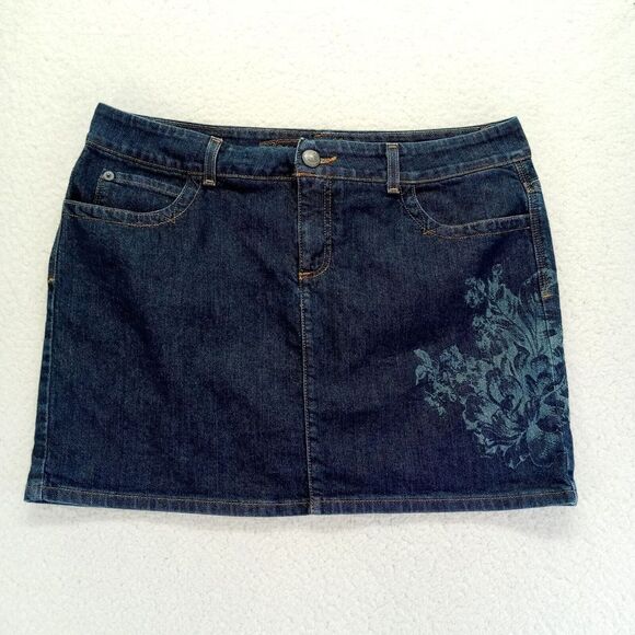 Tommy Hilfiger Dresses & Skirts - Tommy Hilfiger Jean Skirt Womens 16 (36)‎ Blue Cotton Blend Denim Dark